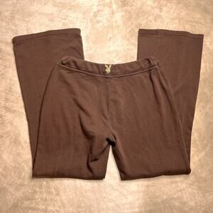Playboy by PacSun Fitted Flare Sweatpants Brown Indie Sleaze McBling Y2K Skater